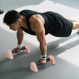 Maxbell 2x Push up Stands Wooden Upper Body Strength Training Home Fitness Equipment 20cm