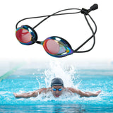 Maxbell Mirror Swim Goggles Wide View Men Women Adjustable Professional Pool Goggles Red