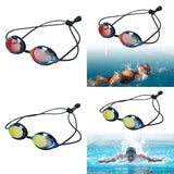 Maxbell Mirror Swim Goggles Wide View Men Women Adjustable Professional Pool Goggles Red