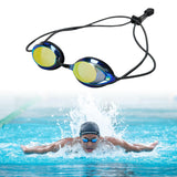 Maxbell Mirror Swim Goggles Wide View Men Women Adjustable Professional Pool Goggles Gold