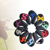 Maxbell 10Pcs PU Golf Iron Covers Practical Wear Resistant Stylish Travel Protectors