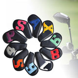 Maxbell 10Pcs PU Golf Iron Covers Practical Wear Resistant Stylish Travel Protectors