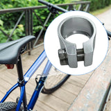 Maxbell Bicycle Seat Tube Clamp Lightweight Easy Installation 30.5 mm Tightener Clip Silver