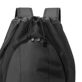 Maxbell Drawstring Backpack Fitness Drawstring Gym Bag for Shopping Badminton Tennis Black