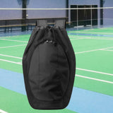 Maxbell Drawstring Backpack Fitness Drawstring Gym Bag for Shopping Badminton Tennis Black