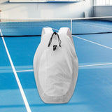 Maxbell Drawstring Backpack Fitness Drawstring Gym Bag for Shopping Badminton Tennis White