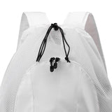 Maxbell Drawstring Backpack Fitness Drawstring Gym Bag for Shopping Badminton Tennis White