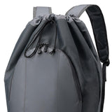 Maxbell Drawstring Backpack Fitness Drawstring Gym Bag for Shopping Badminton Tennis Grey