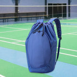 Maxbell Drawstring Backpack Fitness Drawstring Gym Bag for Shopping Badminton Tennis Blue