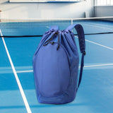 Maxbell Drawstring Backpack Fitness Drawstring Gym Bag for Shopping Badminton Tennis Blue