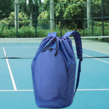 Maxbell Drawstring Backpack Fitness Drawstring Gym Bag for Shopping Badminton Tennis Blue