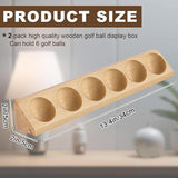 Maxbell Golf Ball Display Case Souvenir Golfball Collections Golf Ball Storage Stand wood color