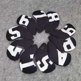 Maxbell 10Pcs Golf Iron Headcovers Golf Iron Covers Set for Golfer Golfing Men Women Black