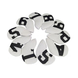 Maxbell 10Pcs Golf Iron Headcovers Golf Iron Covers Set for Golfer Golfing Men Women White