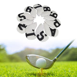 Maxbell 10Pcs Golf Iron Headcovers Golf Iron Covers Set for Golfer Golfing Men Women White