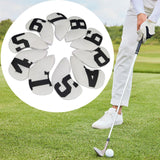 Maxbell 10Pcs Golf Iron Headcovers Golf Iron Covers Set for Golfer Golfing Men Women White