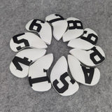 Maxbell 10Pcs Golf Iron Headcovers Golf Iron Covers Set for Golfer Golfing Men Women White