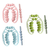 Maxbell Massage Rollers 21 and 4 Wheels Manual Leg Massagers for Travel Outdoor Arms Pink