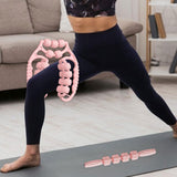 Maxbell Massage Rollers 21 and 4 Wheels Manual Leg Massagers for Travel Outdoor Arms Pink