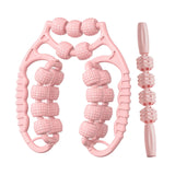 Maxbell Massage Rollers 21 and 4 Wheels Manual Leg Massagers for Travel Outdoor Arms Pink