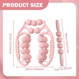Maxbell Massage Rollers 21 and 4 Wheels Manual Leg Massagers for Travel Outdoor Arms Pink