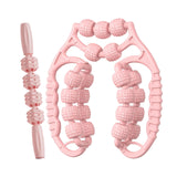 Maxbell Massage Rollers 21 and 4 Wheels Manual Leg Massagers for Travel Outdoor Arms Pink