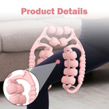 Maxbell Massage Rollers 21 and 4 Wheels Manual Leg Massagers for Travel Outdoor Arms Pink