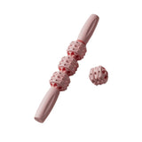 Maxbell Massage Rollers 21 and 4 Wheels Manual Leg Massagers for Travel Outdoor Arms Pink