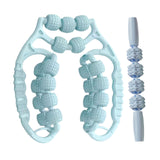 Maxbell Massage Rollers 21 and 4 Wheels Manual Leg Massagers for Travel Outdoor Arms Blue