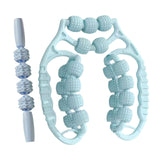 Maxbell Massage Rollers 21 and 4 Wheels Manual Leg Massagers for Travel Outdoor Arms Blue