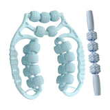 Maxbell Massage Rollers 21 and 4 Wheels Manual Leg Massagers for Travel Outdoor Arms Blue