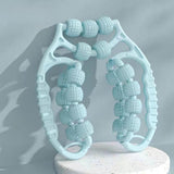 Maxbell Massage Rollers 21 and 4 Wheels Manual Leg Massagers for Travel Outdoor Arms Blue