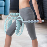 Maxbell Massage Rollers 21 and 4 Wheels Manual Leg Massagers for Travel Outdoor Arms Blue