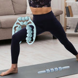 Maxbell Massage Rollers 21 and 4 Wheels Manual Leg Massagers for Travel Outdoor Arms Blue