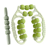Maxbell Massage Rollers 21 and 4 Wheels Manual Leg Massagers for Travel Outdoor Arms Green