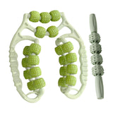 Maxbell Massage Rollers 21 and 4 Wheels Manual Leg Massagers for Travel Outdoor Arms Green