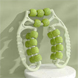 Maxbell Massage Rollers 21 and 4 Wheels Manual Leg Massagers for Travel Outdoor Arms Green