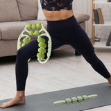 Maxbell Massage Rollers 21 and 4 Wheels Manual Leg Massagers for Travel Outdoor Arms Green