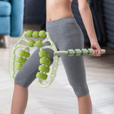 Maxbell Massage Rollers 21 and 4 Wheels Manual Leg Massagers for Travel Outdoor Arms Green