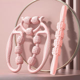 Maxbell 2 Pieces Massage Roller Multifunctional Muscle Roller for Arms Indoor Sports pink