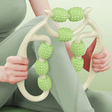 Maxbell 2 Pieces Massage Roller Multifunctional Muscle Roller for Arms Indoor Sports green