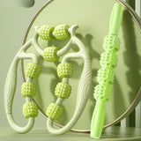 Maxbell 2 Pieces Massage Roller Multifunctional Muscle Roller for Arms Indoor Sports green