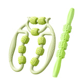 Maxbell 2 Pieces Massage Roller Multifunctional Muscle Roller for Arms Indoor Sports green
