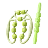 Maxbell 2 Pieces Massage Roller Multifunctional Muscle Roller for Arms Indoor Sports green