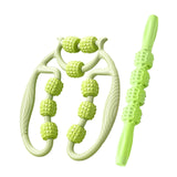 Maxbell 2 Pieces Massage Roller Multifunctional Muscle Roller for Arms Indoor Sports green