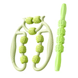 Maxbell 2 Pieces Massage Roller Multifunctional Muscle Roller for Arms Indoor Sports green