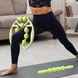 Maxbell 2 Pieces Massage Roller Multifunctional Muscle Roller for Arms Indoor Sports green