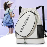 Maxbell Tennis Bag Tennis Backpack Portable Paddle Bag for Player Women Men Training White