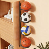 Basketball Rack Wall Mounted Display Storage Indoor Home Players Ball Holder White 25x66cm