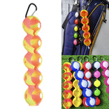 Golf Ball Holder Five Hole with Hook Carrier for Tournament Outdoor Exercise yellow orange